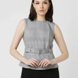 Van Heusen Grey Chequered Top image 1