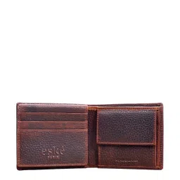Eske Park Brown Leather Bi-Fold Wallets For Men image 5