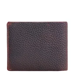 Eske Devin Brown Textured Bi-Fold Wallets For Men image 4