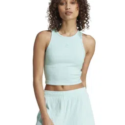 Adidas Originals Turquoise Cotton Slim Fit Tank Top image 1