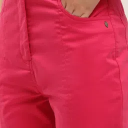 Elle Dark Pink Flat Front Trousers image 5