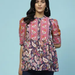 aarke Ritu Kumar Purple Floral Print Top image 1