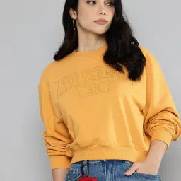 Levi's Women's Yellow Graphic Print Regular Fit Sweatshirt image 1