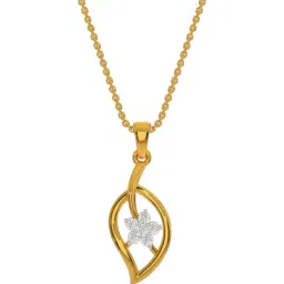 Kisna Diamond & Gold Jewellery 14k Curved Leaves Cluster Pendant-picture-16