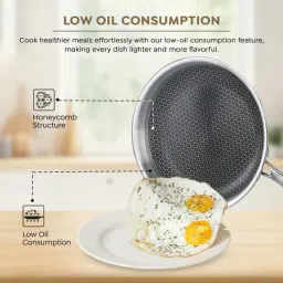 Prestige Silver Stainless Steel Tri-Ply Hexamagic Non-Stick Fry Pan image 4