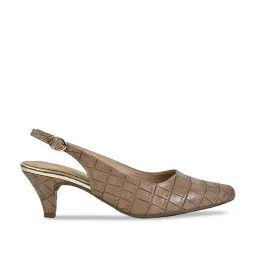 Rocia by Regal Women's Beige Back Strap Stilettos image 1