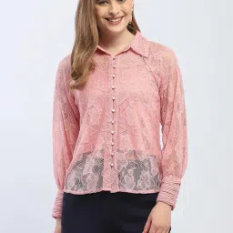 MADAME Pink Lace Work Shirt image 1