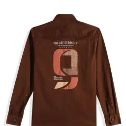 Charchit Boys Brown Cotton Printed Regular Fit Shirt image 2