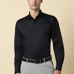Allen Solly Black Cotton Slim Fit Shirts image 1
