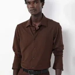 Rare Rabbit Brown Regular Fit Solid Shirt-picture-35