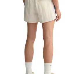 Gant White Relaxed Fit Logo Printed Shorts image 2