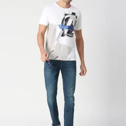 Pepe Jeans White Cotton Regular Fit Printed T-Shirt image 5
