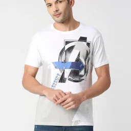 Pepe Jeans White Cotton Regular Fit Printed T-Shirt image 1