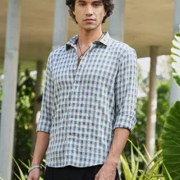 Campus Sutra Blue Regular Fit Checks Shirt image 1