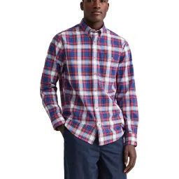 GANT Beige Regular Fit Striped Cotton Shirt image 1