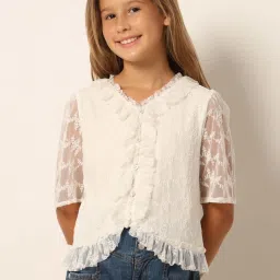 VERO MODA GIRL White Embroidered Top image 1