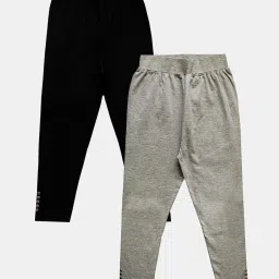 Kiddopanti Kids Black & Grey Regular Fit Capri (Pack of 2) image 1