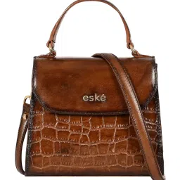 Eske Tan Noah Animal Effect Small Leather Satchel image 1