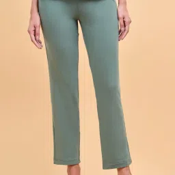 Enamor Forest Green Cotton Lounge Track Pants image 1