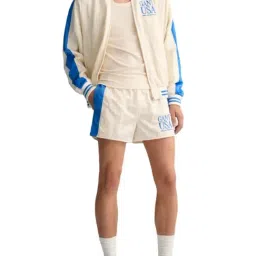 Gant White Relaxed Fit Logo Printed Shorts image 5