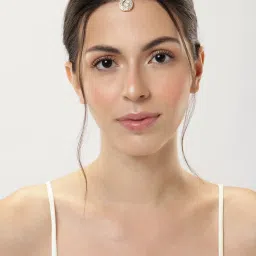 Abdesigns Gold-Tone Plated Polki Kundan Studded And Beaded Maang Tikka Headpiece image 1