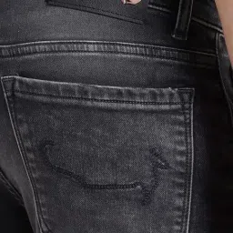 Simon Carter London Regular Fit Black Lightly Washed Mid Rise Jeans image 5