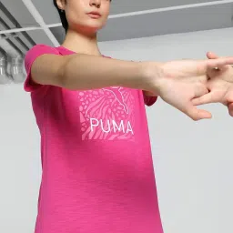 Puma Pink Printed Sports T-Shirt image 1