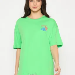 Madame Green Cotton Graphic Print Short Sleeves T-Shirt image 1