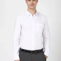 Peter England White Cotton Slim Fit Shirt-picture-24