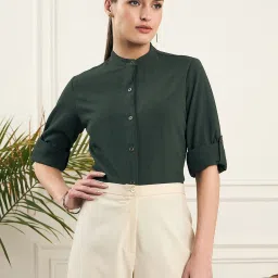 Style Quotient Green Textured Shirt image 1