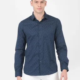 Turtle Blue Cotton Regular Fit Printed Shirt image 1