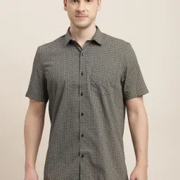 Turtle Grey Cotton Regular Fit Printed Shirt image 1