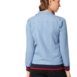 Miss Chase Light Blue Relaxed Fit Jacket image 2