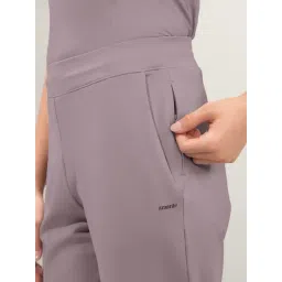 Amante Grey Relaxed Fit Solid Track Pants image 4