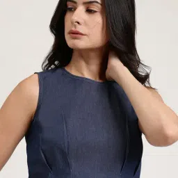 Fablestreet Navy Blue Cotton Regular Fit Top image 5