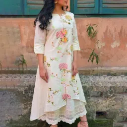 Autumnlane 2 Pc Layered Full Embroidered Dress-picture-18