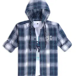 Charchit Boys Green Cotton Chequered Regular Fit Shirt image 2