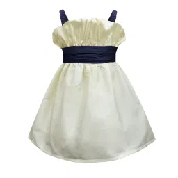 A.T.U.N. Ivory & Navy Solid Dress image 1