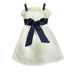 A.T.U.N. Ivory & Navy Solid Dress image 2