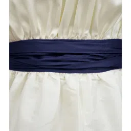 A.T.U.N. Ivory & Navy Solid Dress image 3