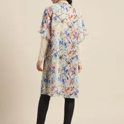 Qurvii Multicolor Printed Long Shrug image 2