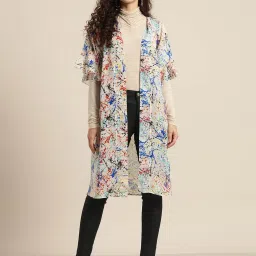 Qurvii Multicolor Printed Long Shrug image 1