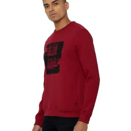 Allen Solly Maroon Regular Fit Logo Printed Sweatshirt image 3