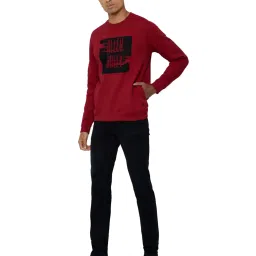 Allen Solly Maroon Regular Fit Logo Printed Sweatshirt image 5