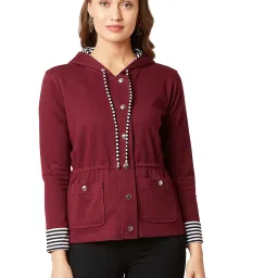 Miss Chase Maroon Cotton Jacket image 1