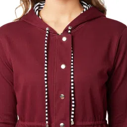 Miss Chase Maroon Cotton Jacket image 5