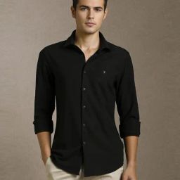 Louis Philippe Black Slim Fit Shirt-picture-2