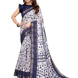 saretramall Geometric Printed Zari Saree-picture-25
