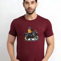 KaamBhari Graphic Printed Round Neck Regular Fit Cotton T-shirt-picture-33