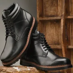 Carlo Romano Men's Black Derby Boots-image-67